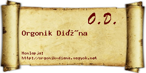 Orgonik Diána névjegykártya